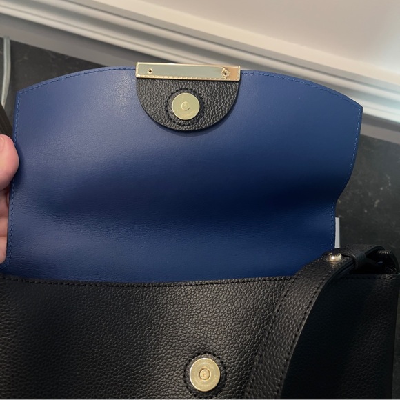 Longchamp Le Foulonné Black w/ Blue Interior Crossbody Bag – Like New - Picture 7 of 8